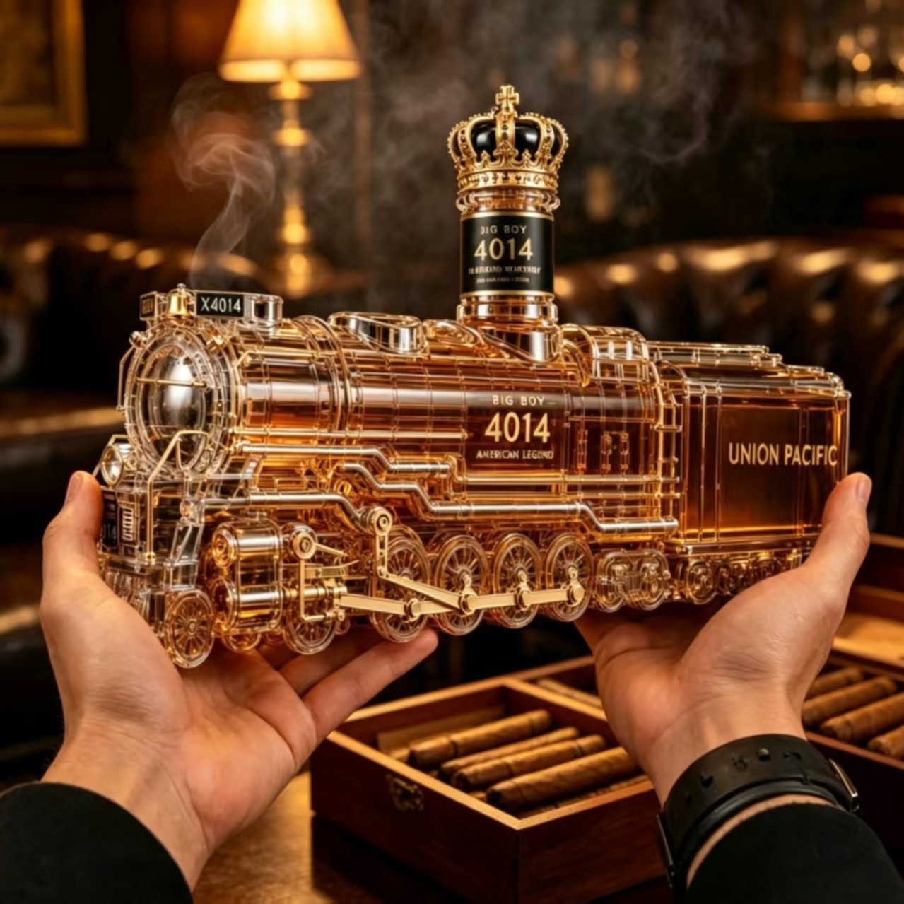 Vintage Collectible Liquor Bottles - ขวดแก้ววิสกี้ลายรถไฟไอน้ำวินเทจ รุ่น Big Boy 4014 Union