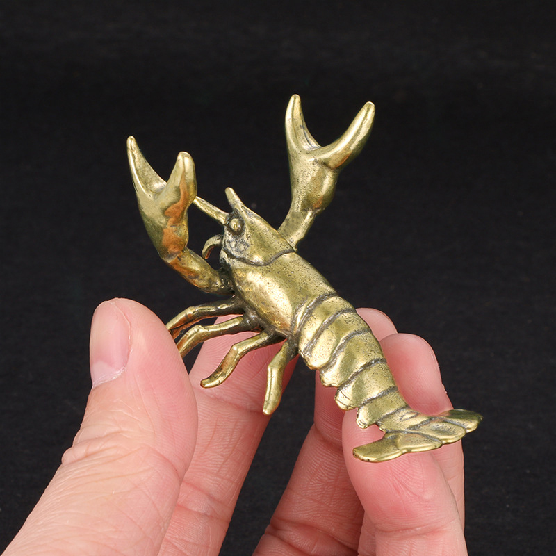 Vintage Collectible Pens - 【F】ของตกแต่งรูปกุ้งก้ามกรามทองเหลืองแท้ สไตล์วินเทจ ที่วางปากกา ของตกแต่งโต๊ะทำงาน งานฝีมือ ของสะสม
