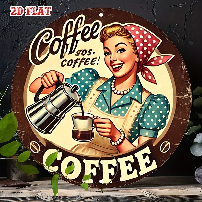 ป้ายกาแฟอะลูมิเนียมทรงกลมสไตล์ - Vintage Collectible Plates บทวิจารณ์และราคา
