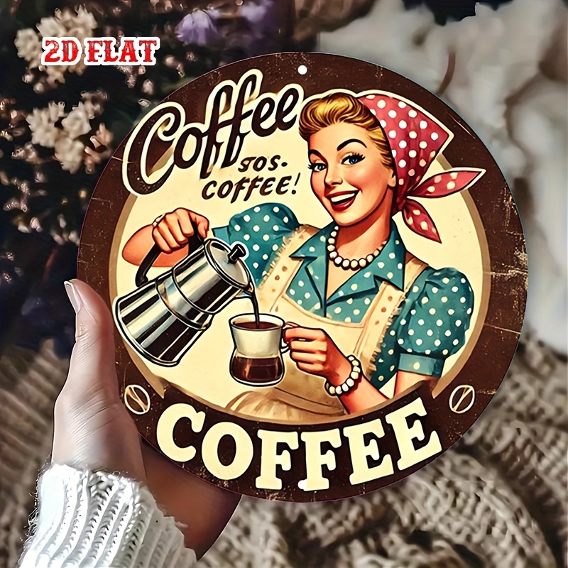 ป้ายกาแฟอะลูมิเนียมทรงกลมสไตล์ - Vintage Collectible Plates บทวิจารณ์และราคา