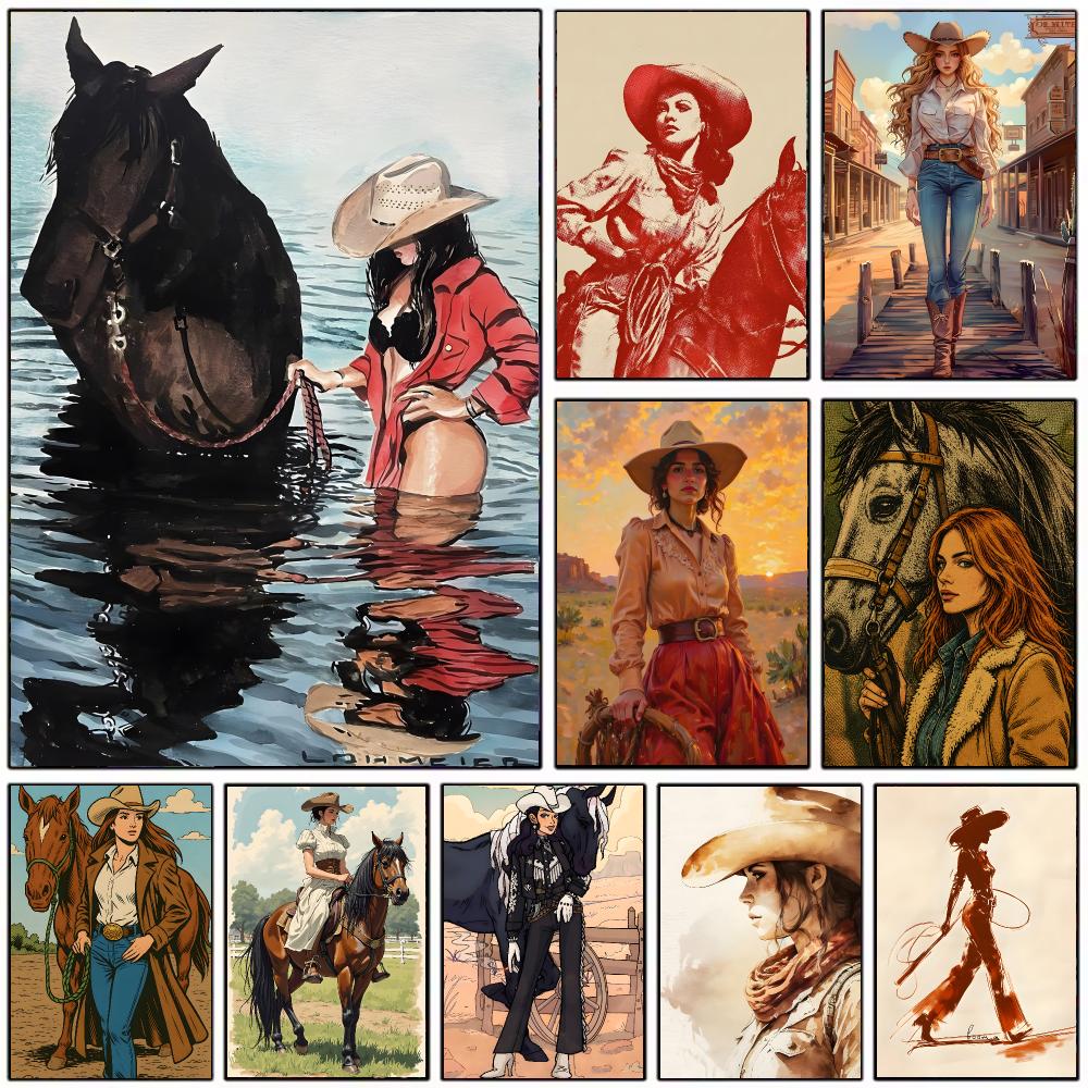 โปสเตอร์ธีมคาวเกิร์ลสไตล์วินเท - Vintage Collectible Posters บทวิจารณ์และราคา