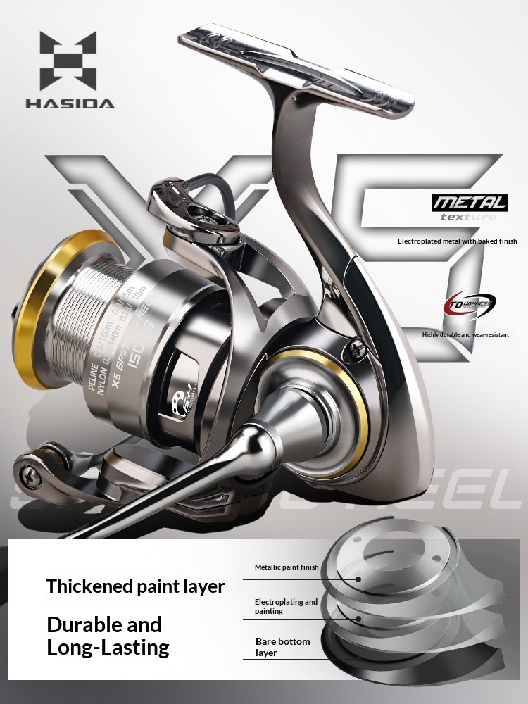 รอกสปินนิ่ง Hasida X6 สปูลโลหะ - Developing Tank Reel บทวิจารณ์และราคา